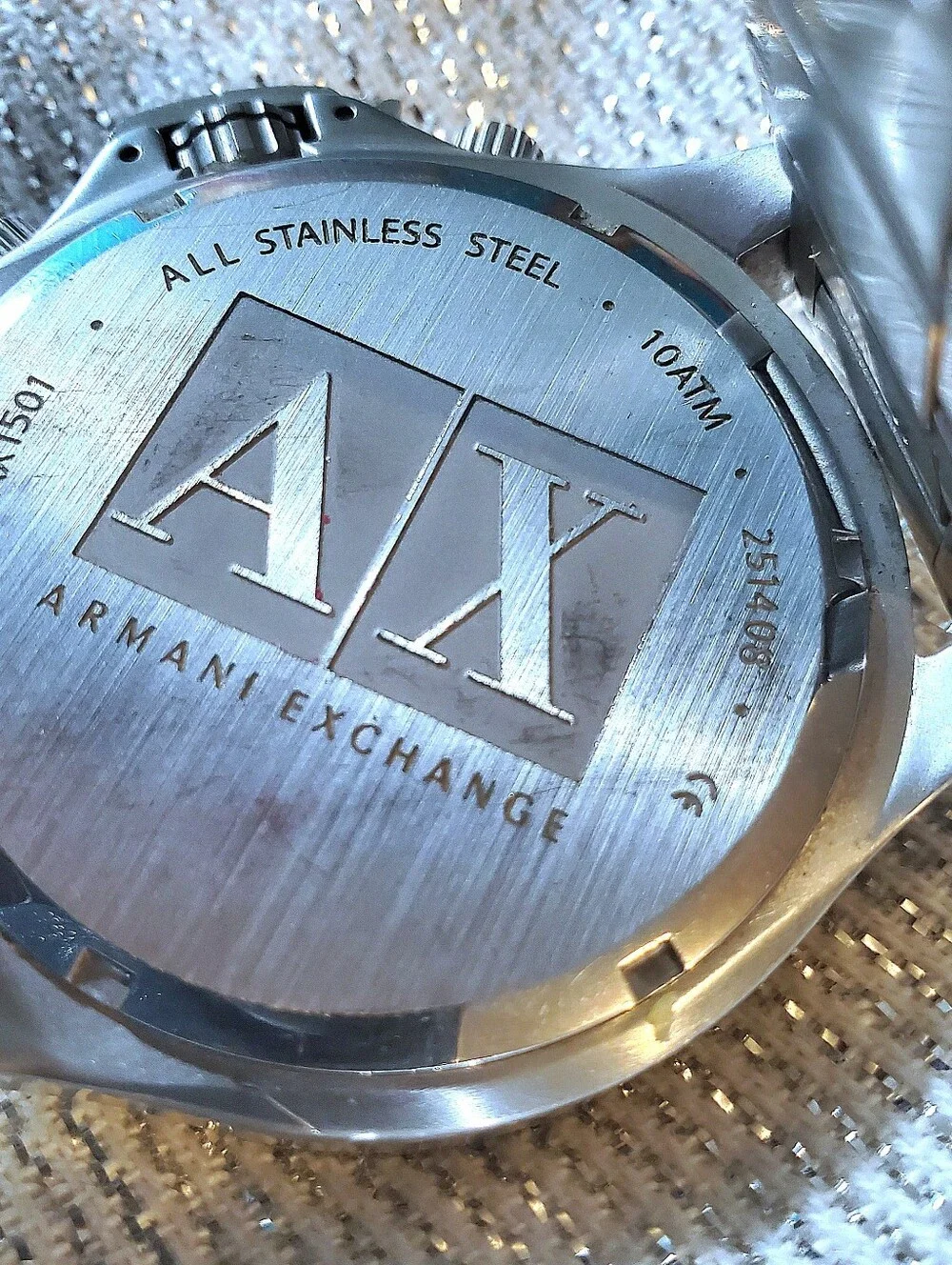 Armani Exchange brushed stainless